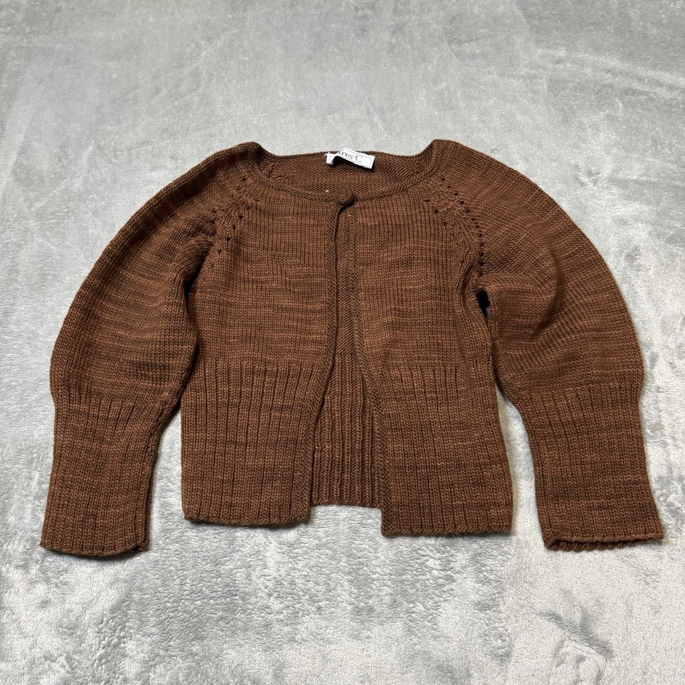 VTG Y2K Tres C Womens Single Button 3/4 Sleeve Cardigan Size XS 15x17.5 Indie